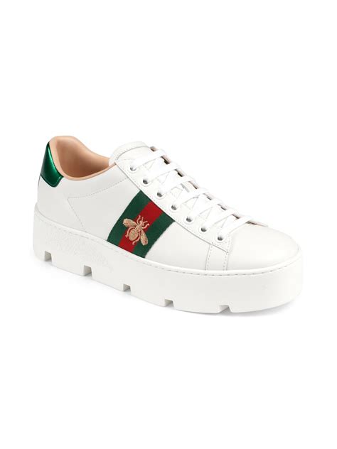 gucci sneakers with stars and bees|Gucci new ace platform sneakers.